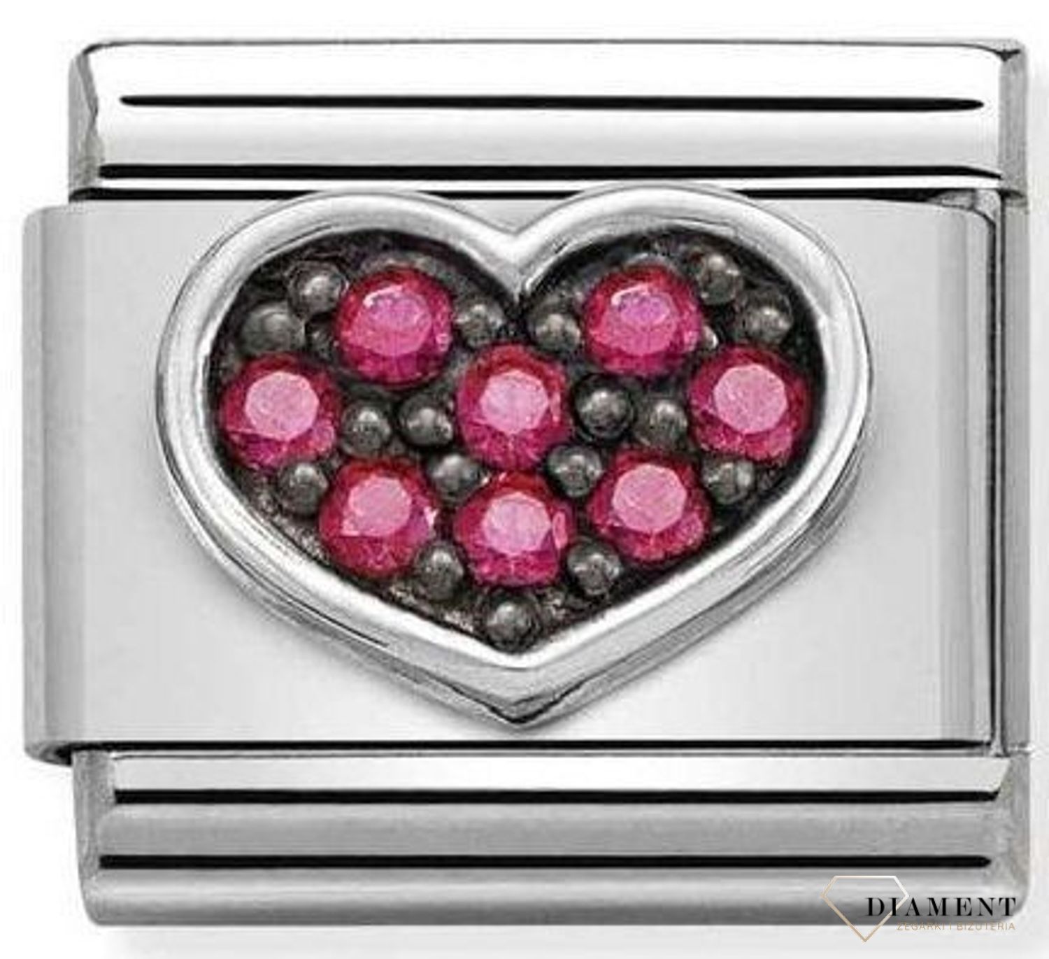 Nomination charms 925 Silver 'Różowe Serce' 330323 06  Zawieszka z biedronką ozdobiona czerwoną cyrkonią z najwyższej jakości stali szlachetnej. ✓oryginalna biżuteria Nomination ✓ prezent dla przyjaciółki✓ prezent na urodz (3).jpg